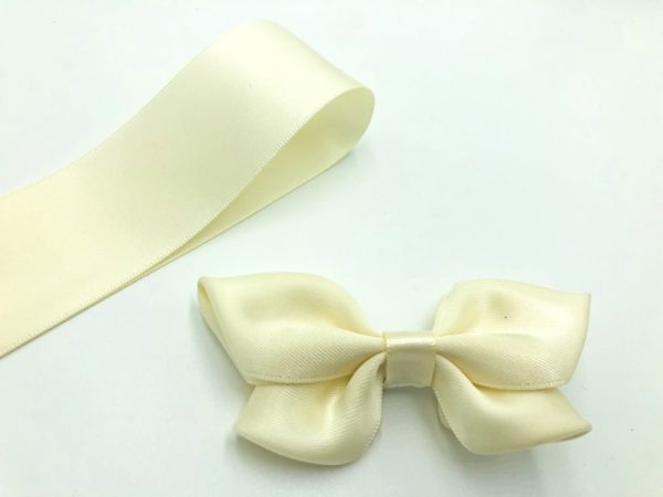 IVORY <br>double faced satin ribbon