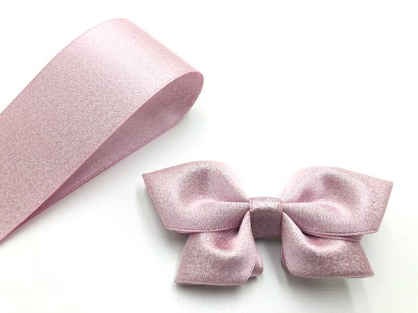 SHIMMER PINK <br>double faced satin ribbon