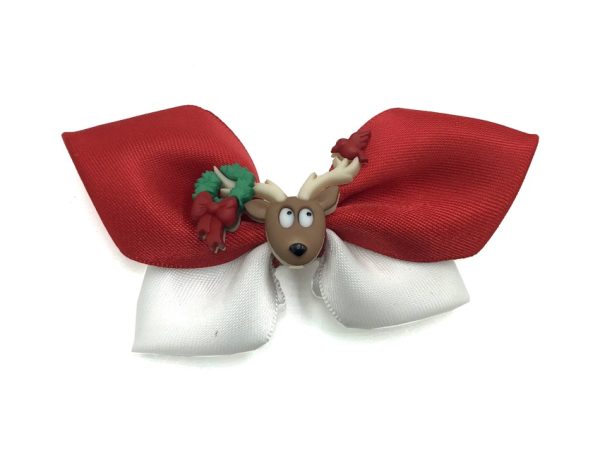 butterfly bow - red/white <br/>embellishment, reindeer head <br/>clearance (Christmas release 1)