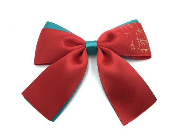 classic bow - red/mallard<br/>thermal print, gold angel<br/>clearance (Christmas release 1)